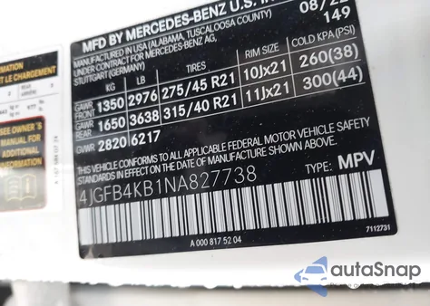 2022 Mercedes-Benz Gle 350 4Matic z USA, uszkodzony, nr VIN 4JGFB4KB1NA827738